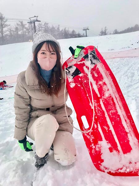 雪の中