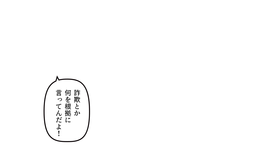 「詐欺とか何を根拠に言ってんだよ！」